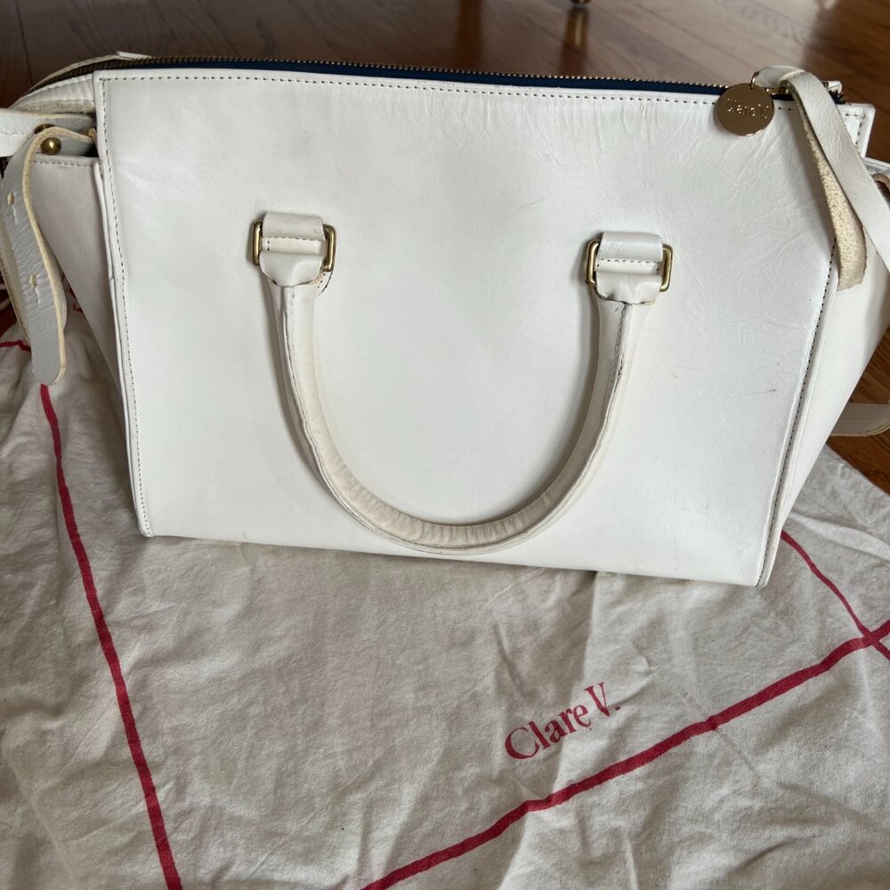 Clare V. Petite Sandrine Bag Color White Vachetta